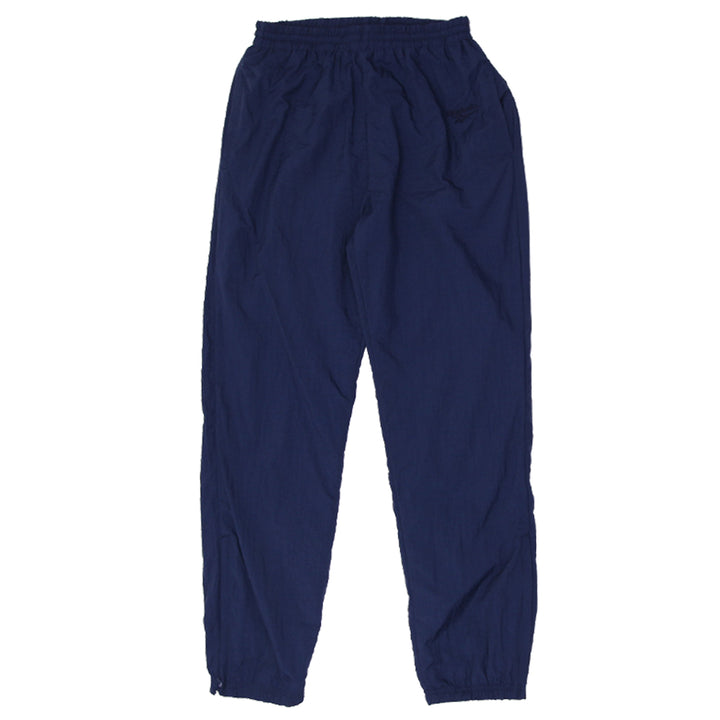 Vintage Mens Reebok Track Pants Navy Elastic Waist Nylon Lightweight