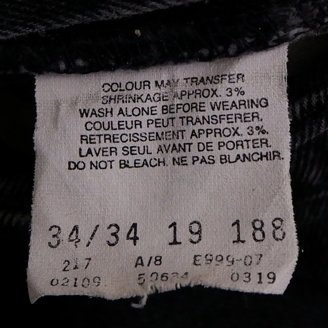 Vintage Mens Levis 634 Black Jeans Straight Fit Denim