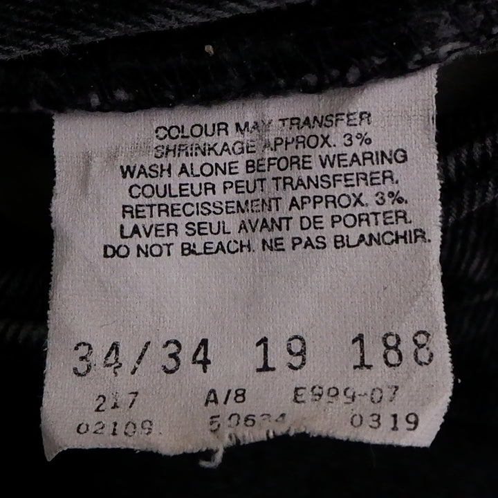 Vintage Mens Levis 634 Black Jeans Straight Fit Denim