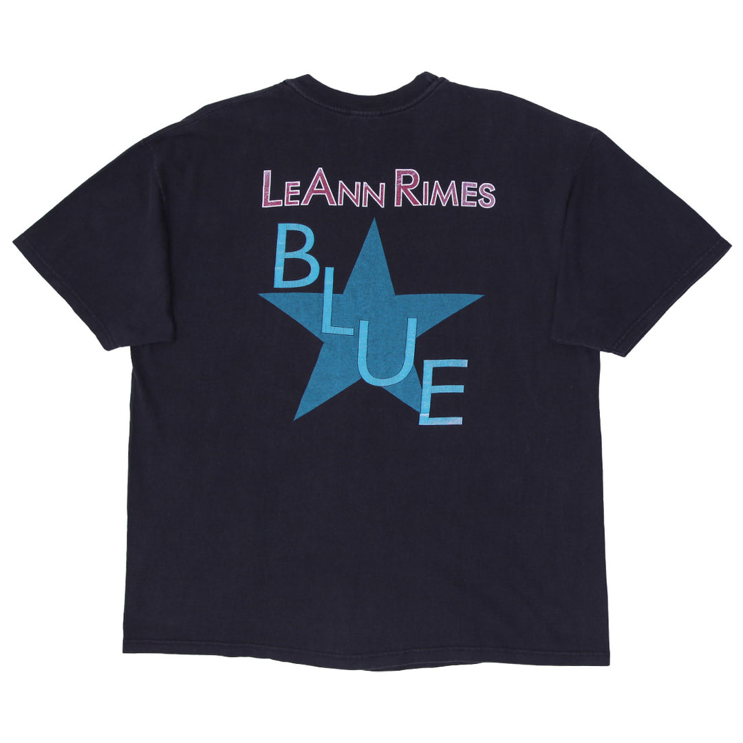 Vintage Mens Hanes LeAnn Rimes T-Shirt Black Graphic Music Tour
