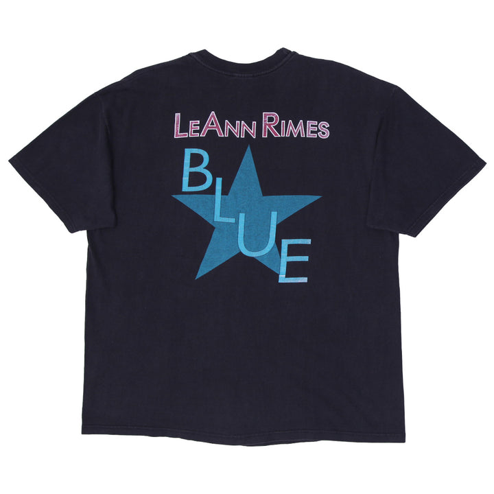 Vintage Mens Hanes LeAnn Rimes T-Shirt Black Graphic Music Tour