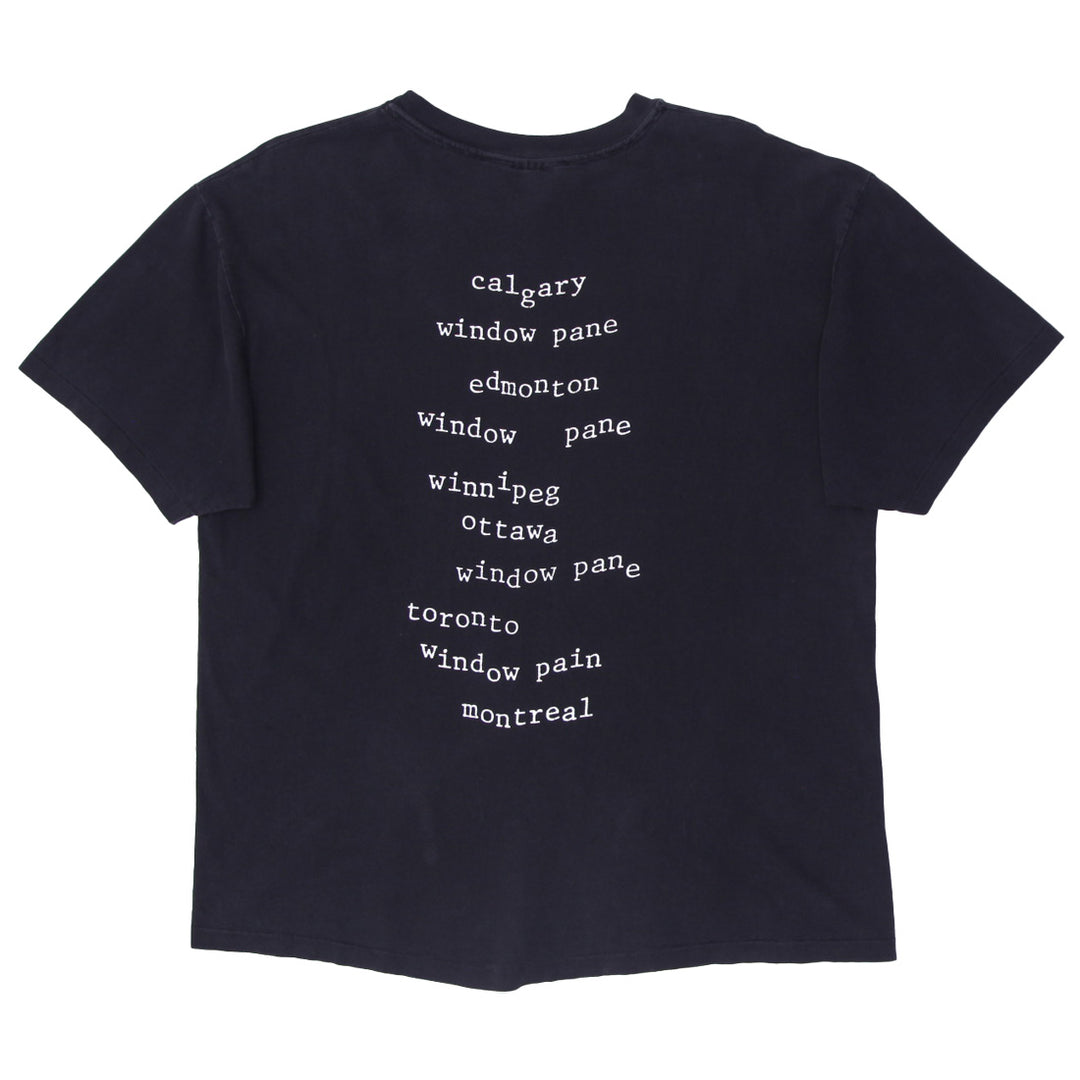 Vintage Mens Hanes Pearl Jam T-Shirt Black Graphic 90s Band Tour