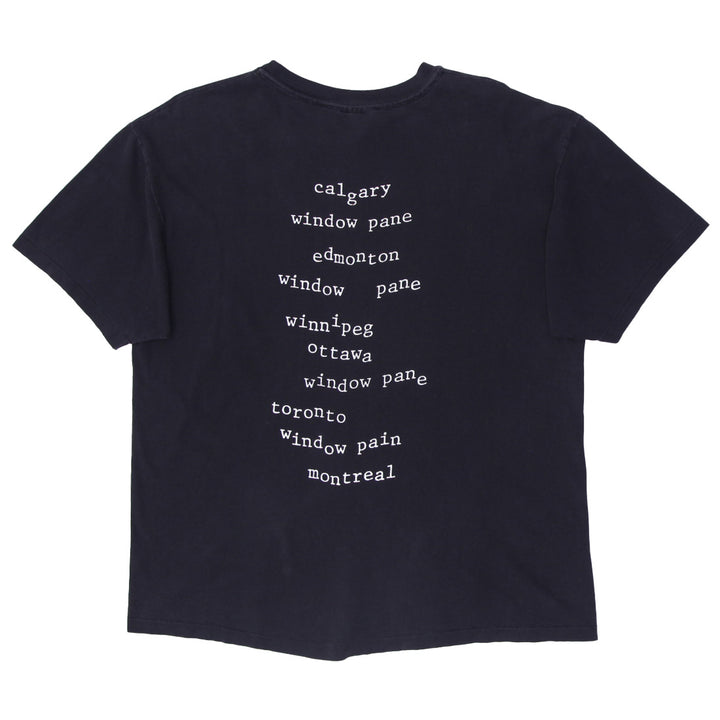 Vintage Mens Hanes Pearl Jam T-Shirt Black Graphic 90s Band Tour