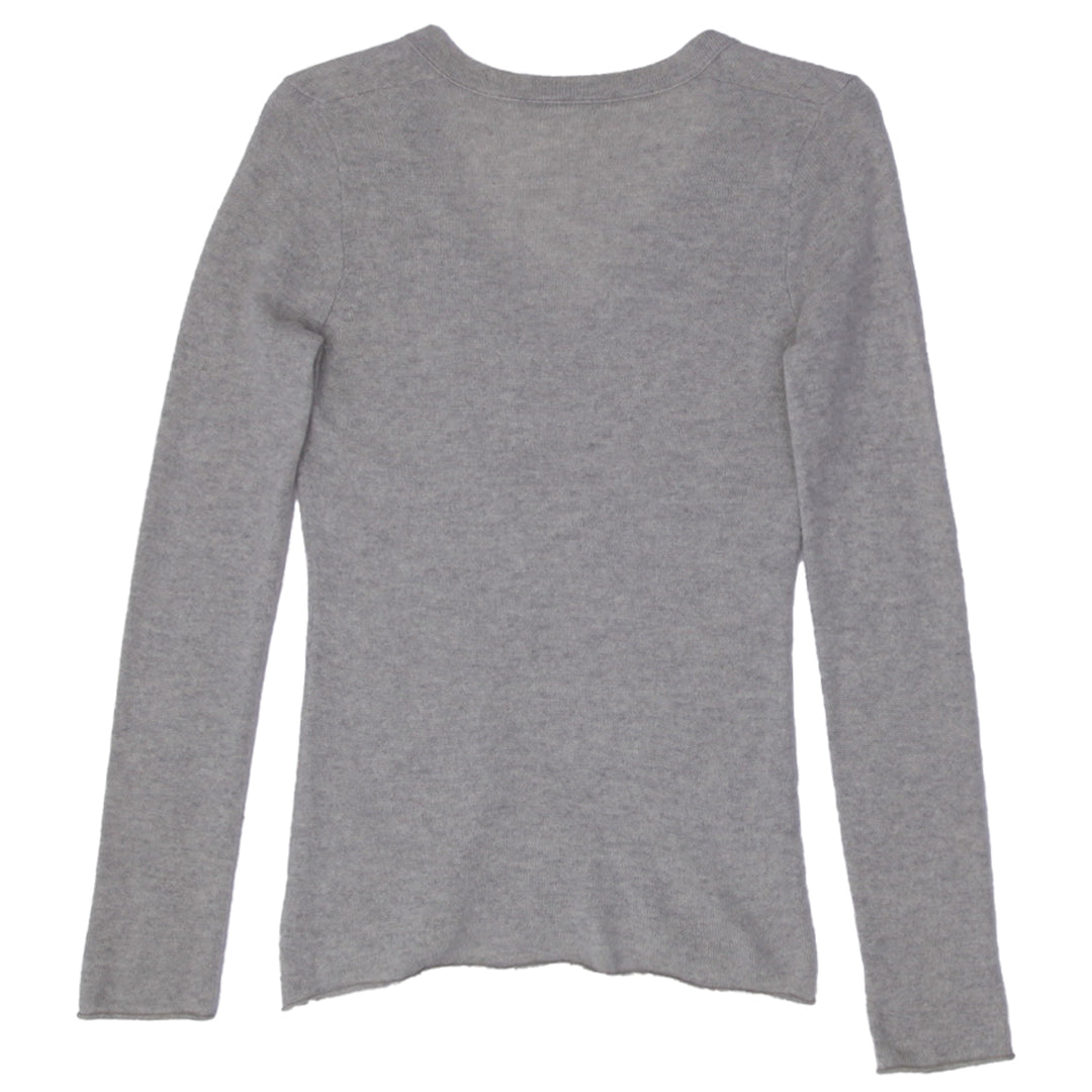 Ladies J.Crew Sweater Gray V-Neck Soft Knitwear Essential