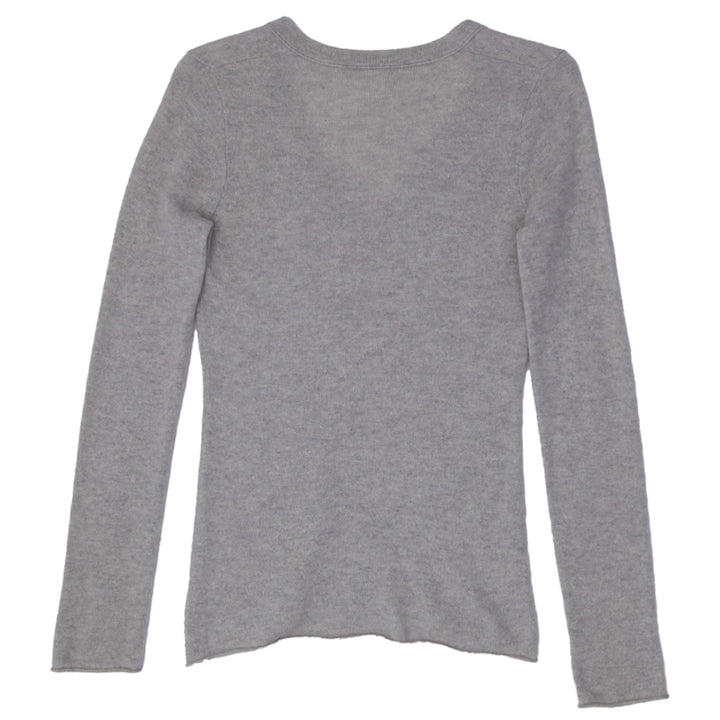 Ladies J.Crew Sweater Gray V-Neck Soft Knitwear Essential