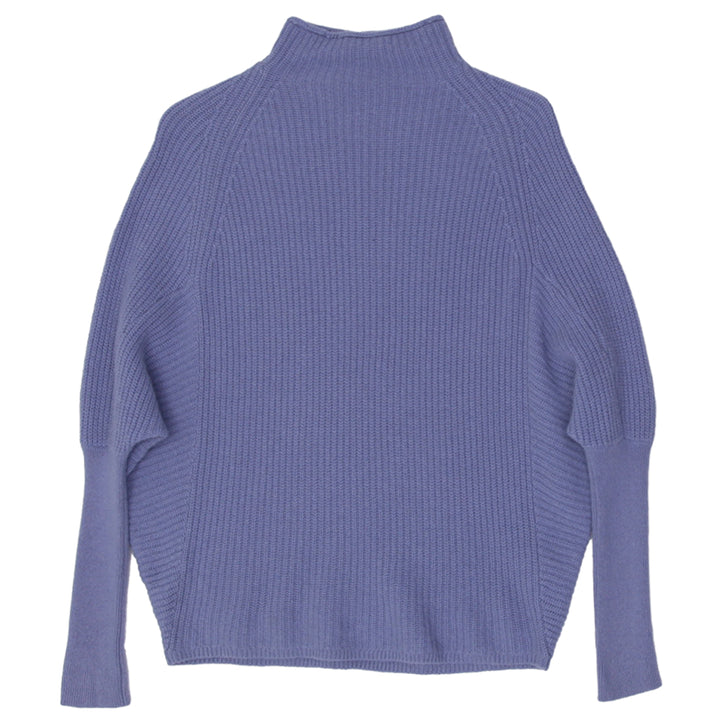 Ladies  100% Cashmere Sweater Lavender Mock Neck Long Sleeve Knitwear