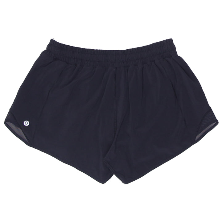 Ladies Lululemon Running Shorts Black Reflective Breathable Design