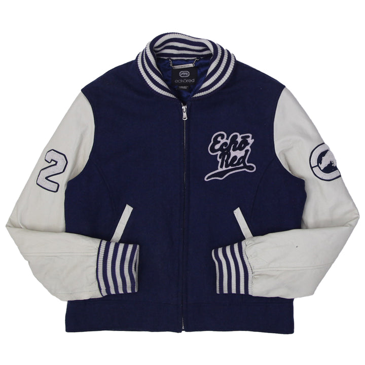 Youth Boys Ecko Red Varsity Jacket Navy White Embroidered Logo