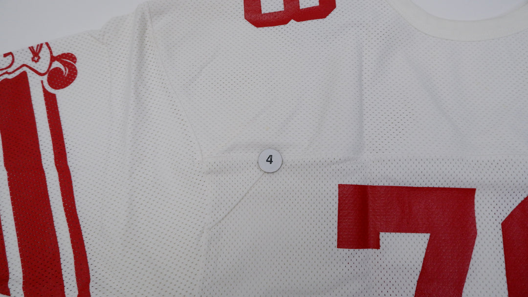 Vintage Mens Russell Athletic Jersey White Red Graphic American Football