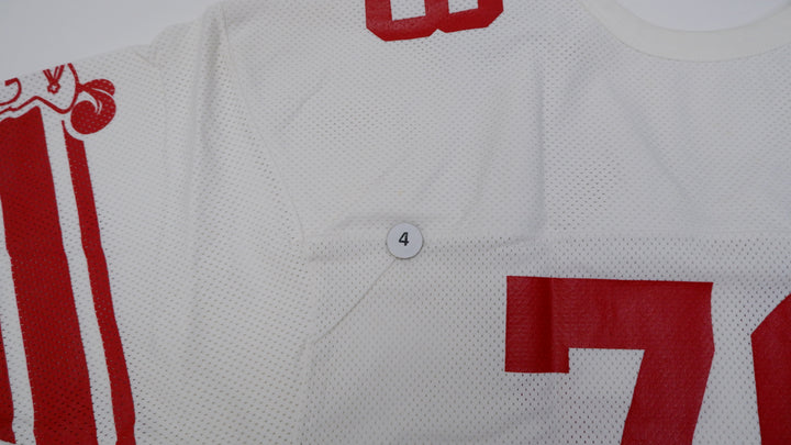 Vintage Mens Russell Athletic Jersey White Red Graphic American Football