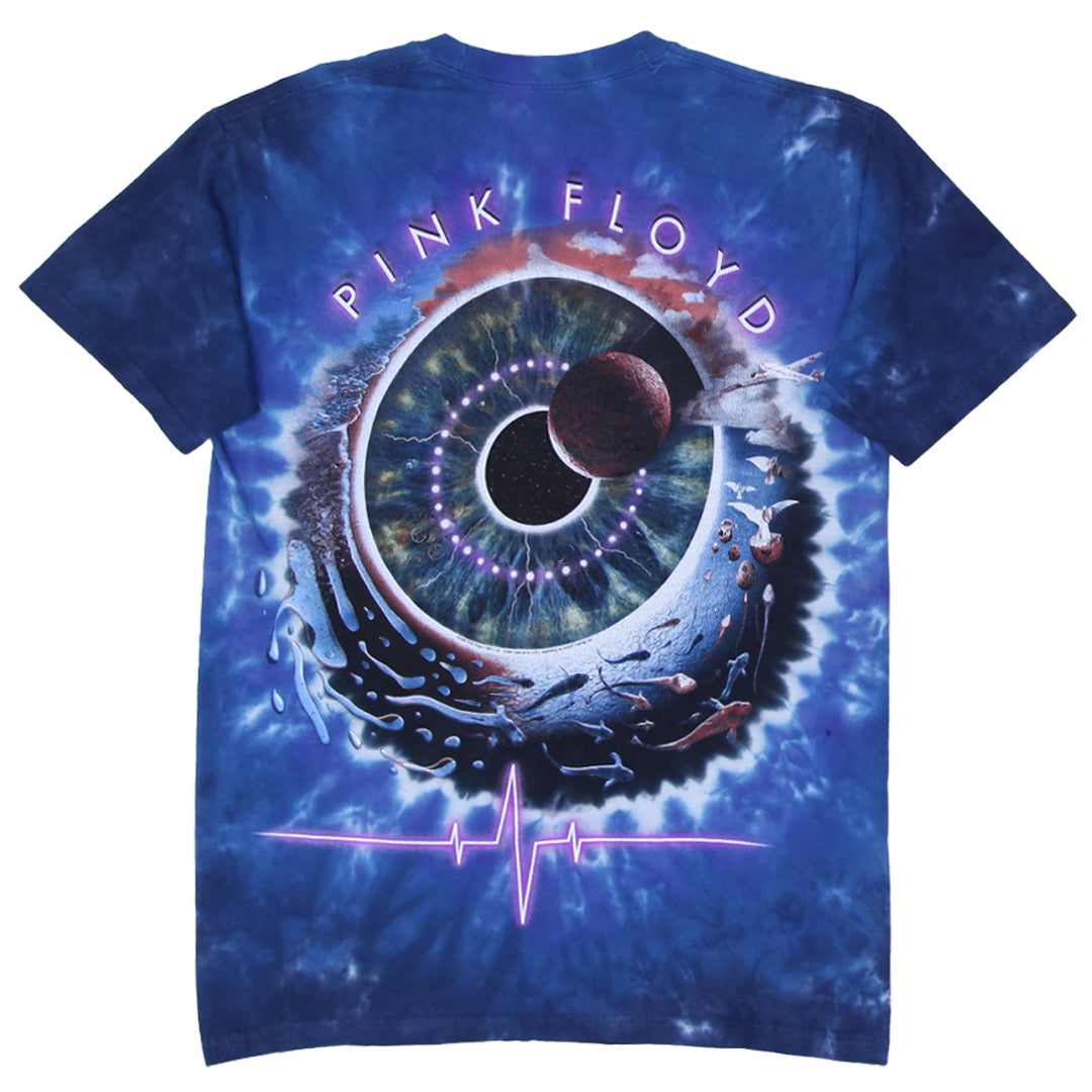Mens Liquid Blue Pink Floyd Tie Dye T-Shirt Blue Graphic Band