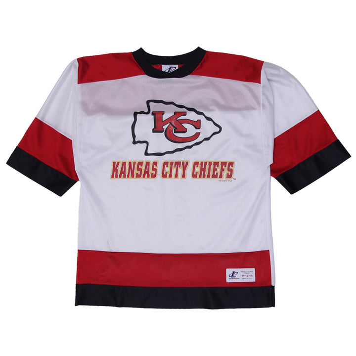Vintage Mens Logo Athletic Kansas City Chiefs Jersey Red White NFL Football