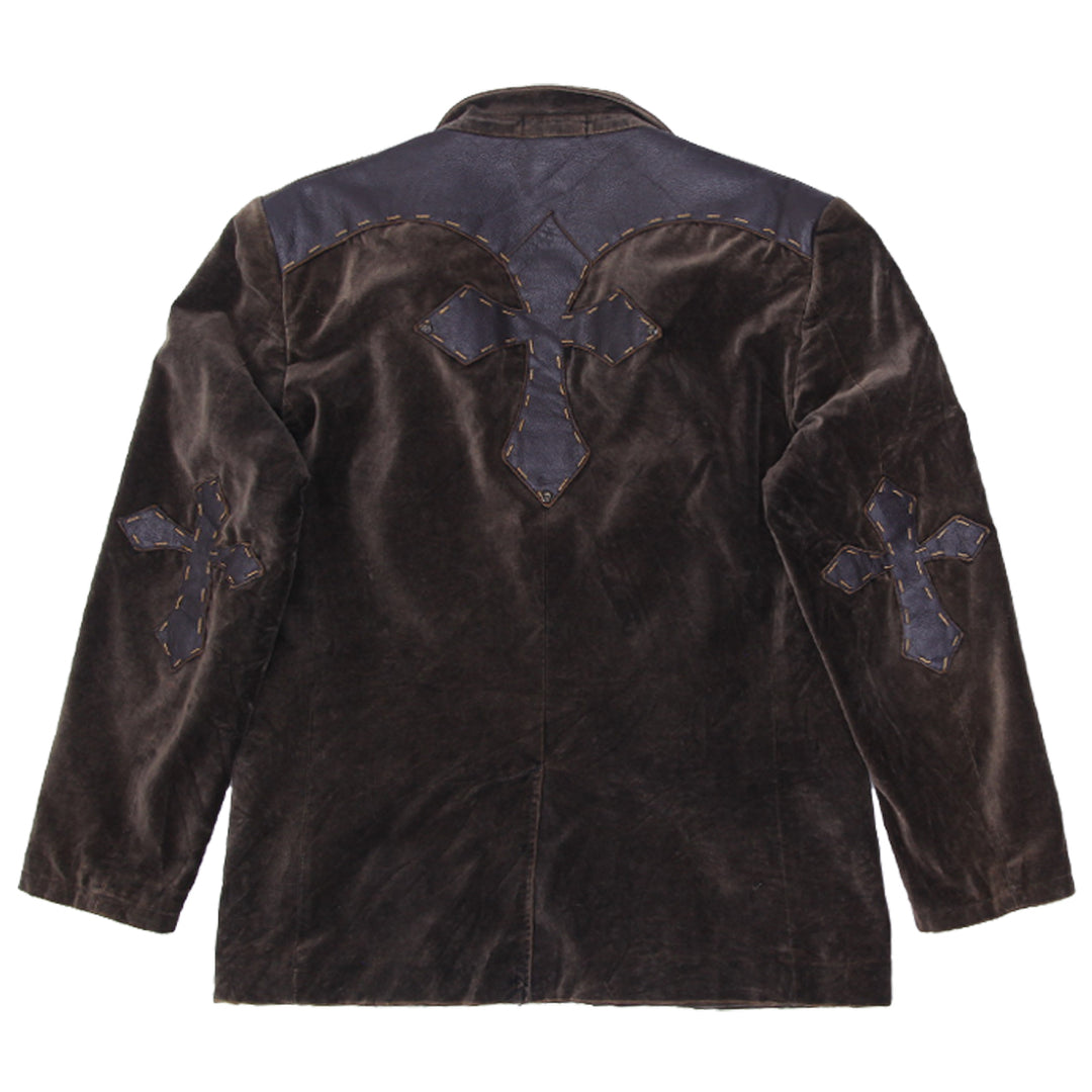 Y2K Mens Affliction Blazer Jacket Red Label Velvet Casual Sport Coat Lined