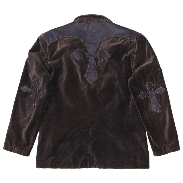 Y2K Mens Affliction Blazer Jacket Red Label Velvet Casual Sport Coat Lined