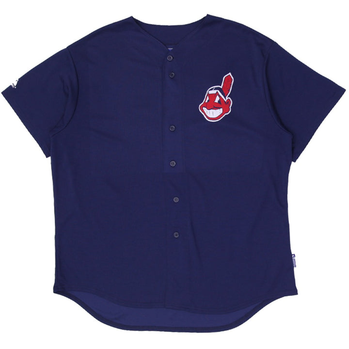 Mens Majestic Cleveland Indians Button Baseball Jersey
