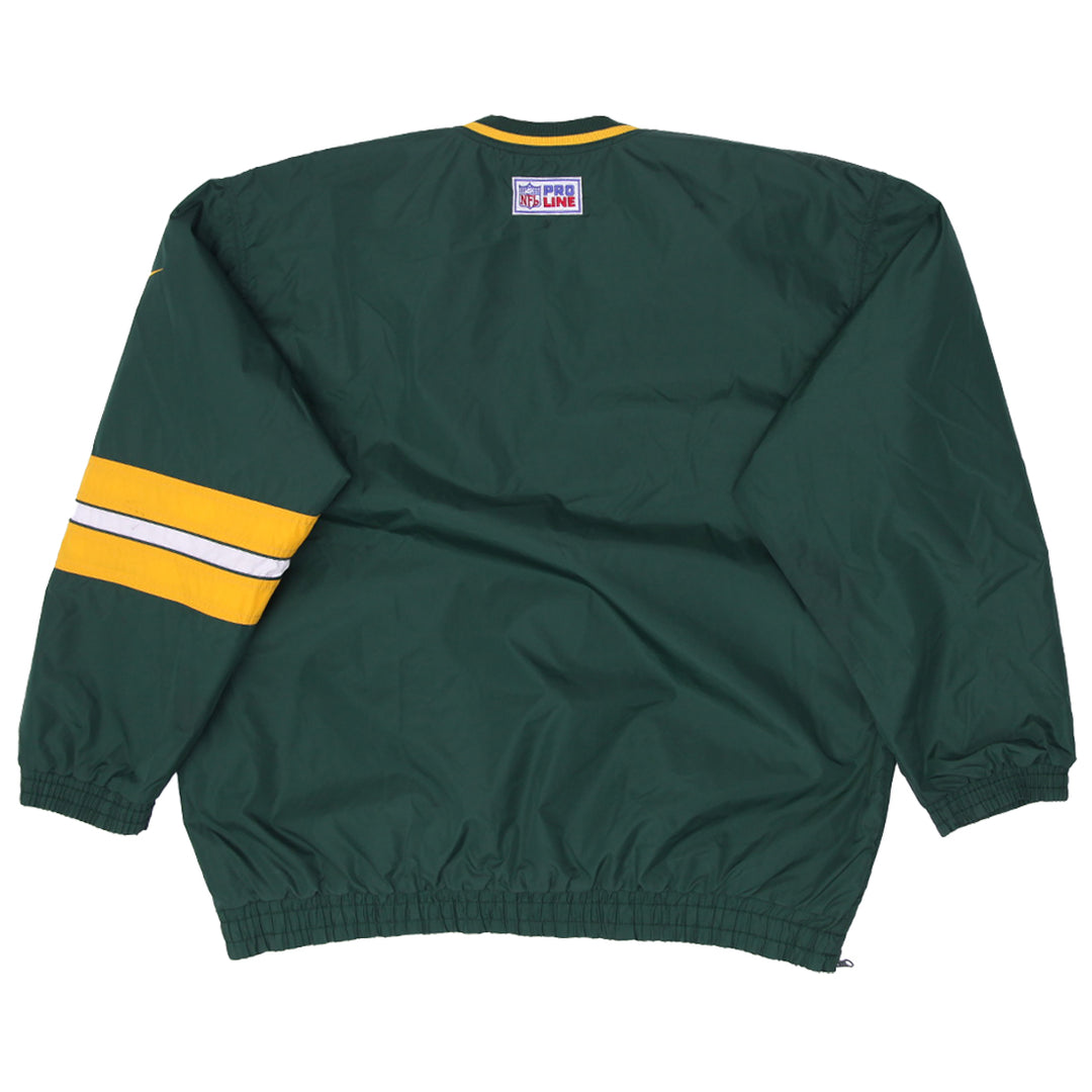 Vintage Mens Nike Green Bay Packers Jacket Green Yellow Reversible NFL