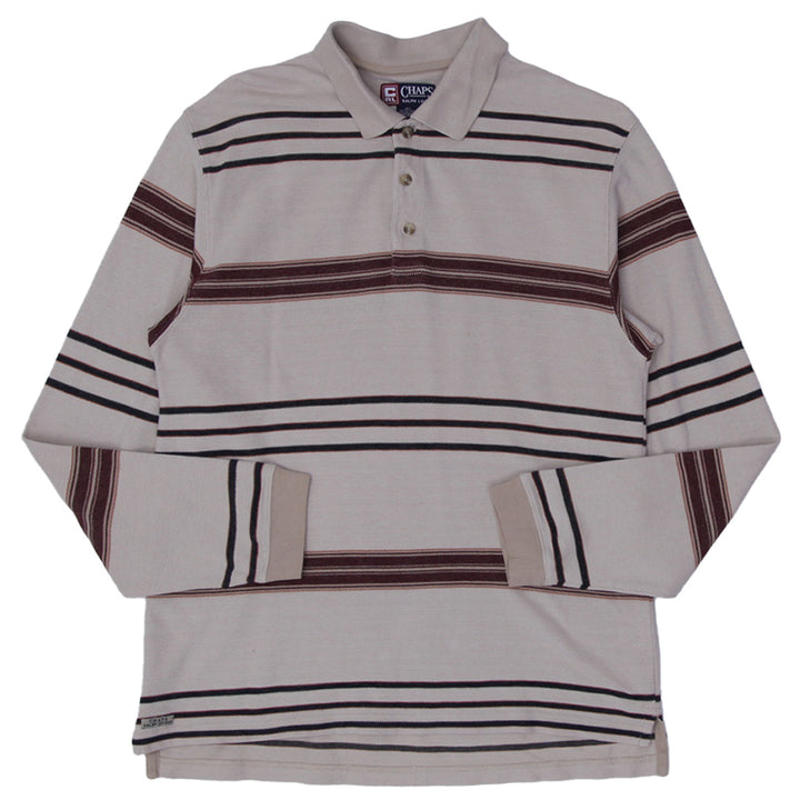 Mens Chaps Lauren Long Sleeve Striped Polo T-Shirt
