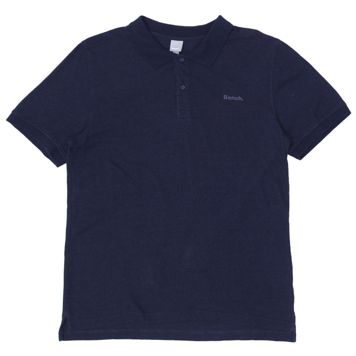 Mens Bench Polo Shirt Navy Blue Cotton Casual Short Sleeve