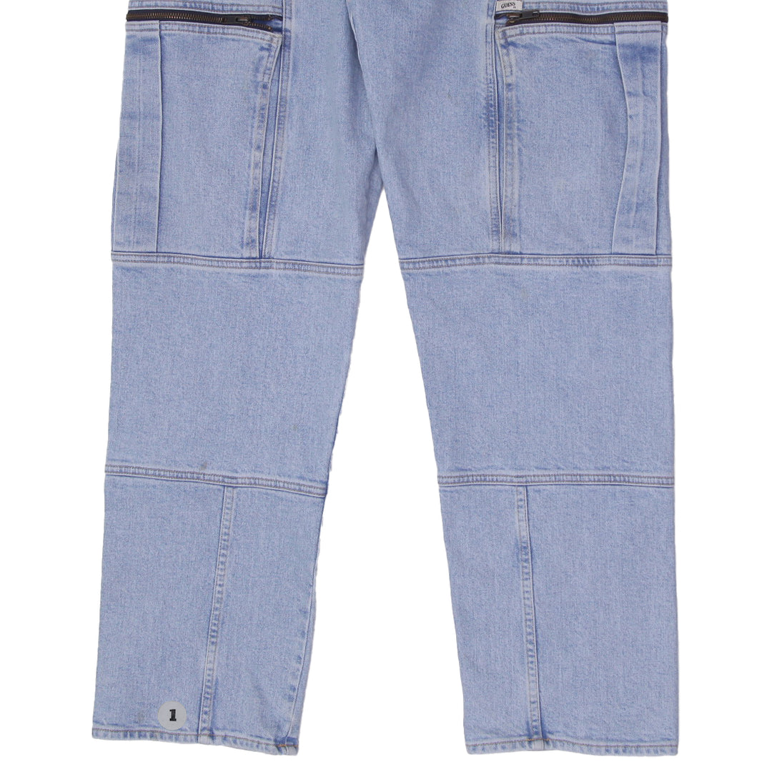 Vintage Mens Guess Cargo Pants Washed Denim Workwear Zipper Pockets | Migration_Jeans UAENAT20 - Alternate Vi | Fashion Rerun
