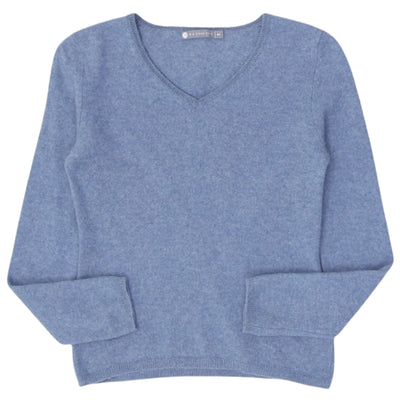 Ladies V-Neck 100% Long Sleeve Cashmere