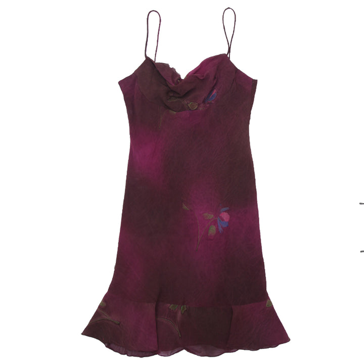 Y2K Ladies Jessica Strappy Cowl Neck Ruffle Hem Dress