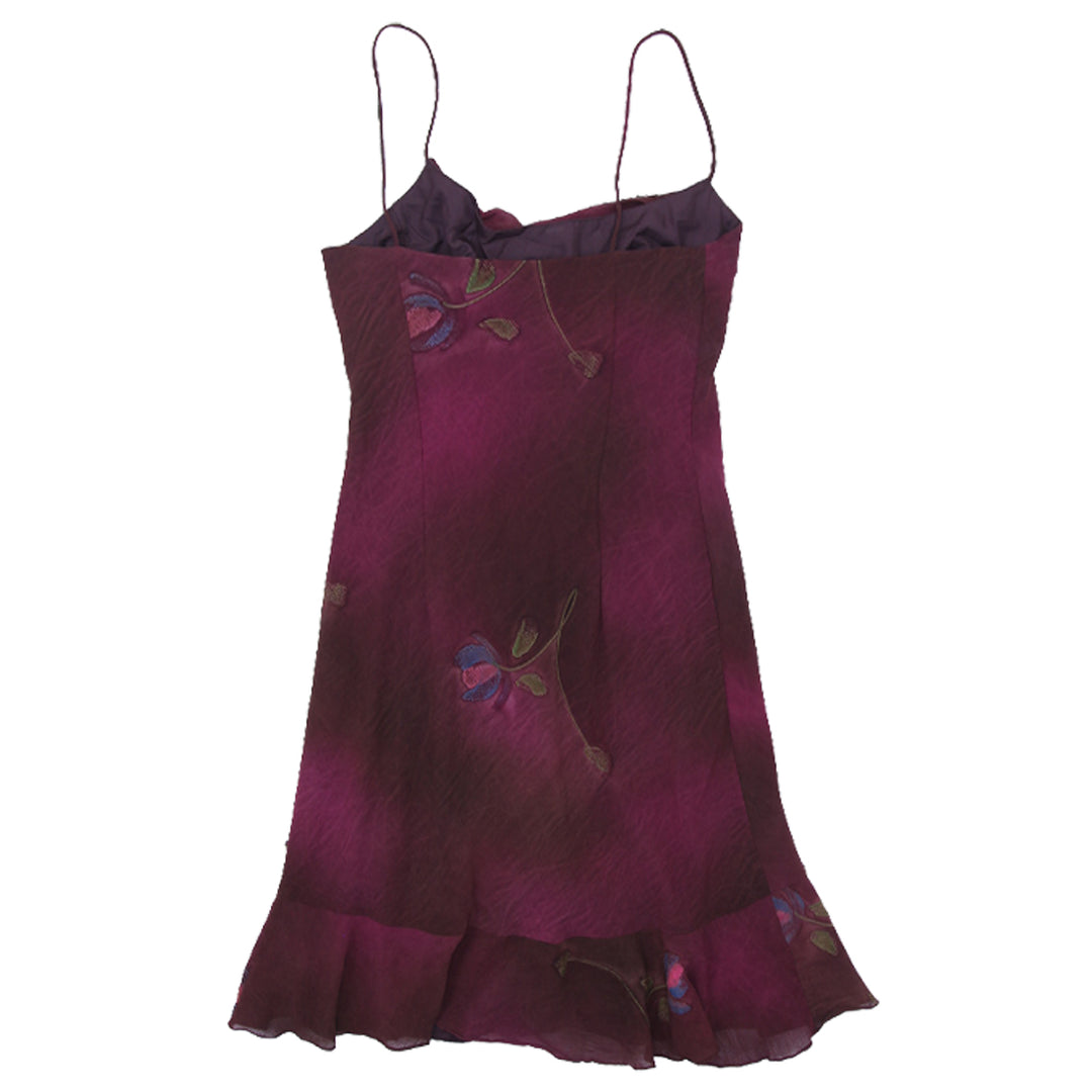 Y2K Ladies Jessica Strappy Cowl Neck Ruffle Hem Dress