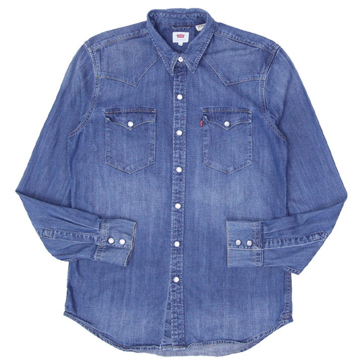 Mens Levi's Pearl Button Long Sleeve Denim Shirt