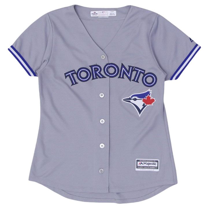 Ladies Majestic Toronto Blue Jays Button Baseball Jersey