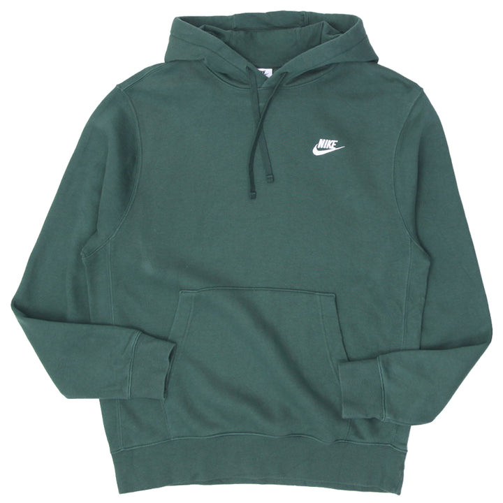 Mens Embroidered Nike Logo Green Pullover Hoodie