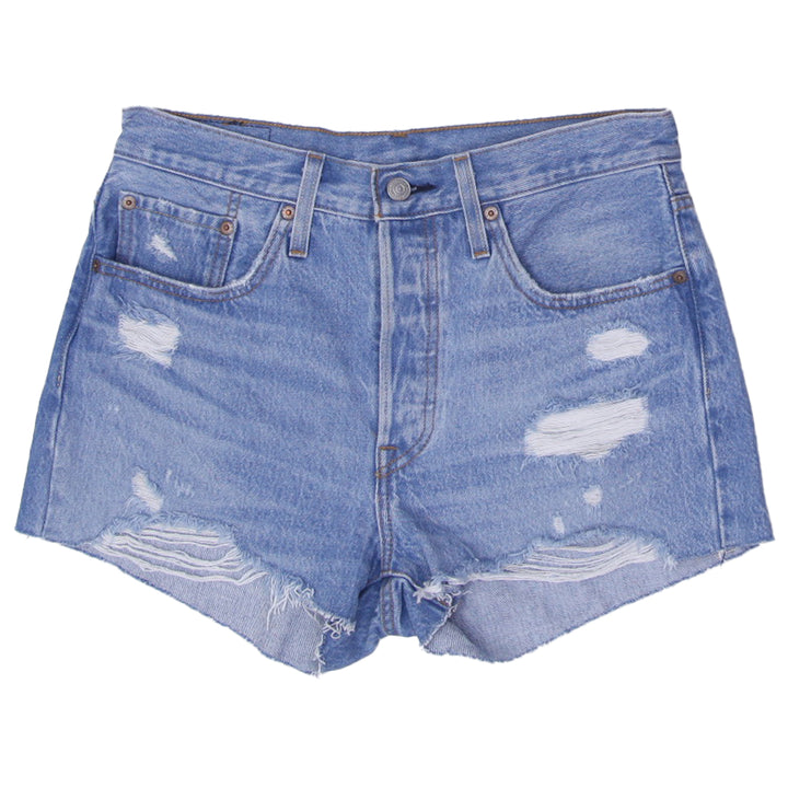Ladies Levi's 501 Ripped Button Fly Denim Shorts