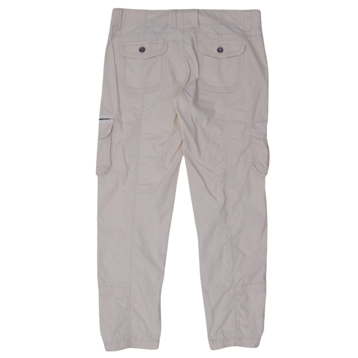 Ladies Calvin Klein Cargo Pants Beige Cotton Pockets Lightweight Retro
