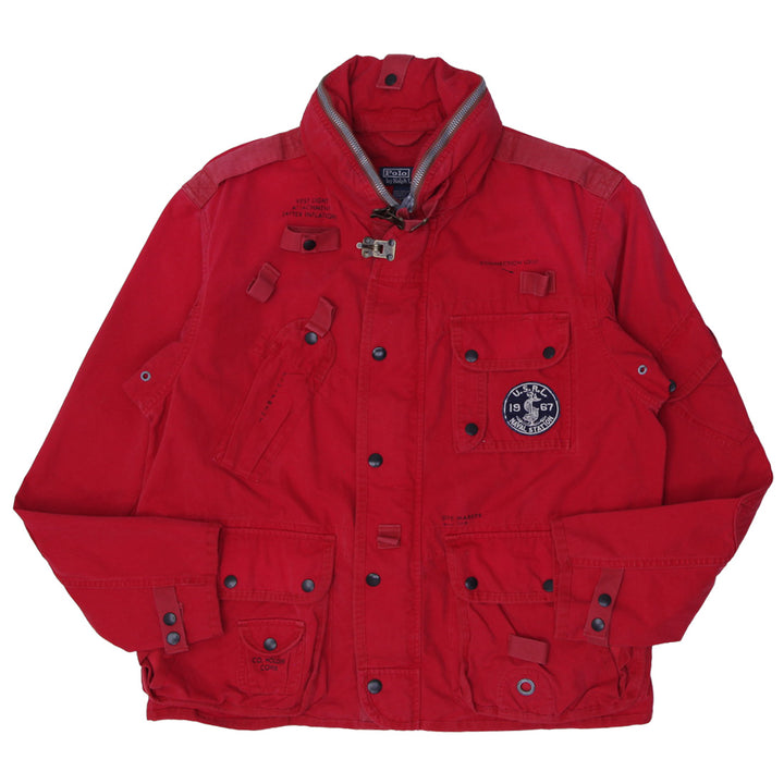 Vintage Polo Ralph Lauren Jacket USRL Naval Station Marine Navy Military Utility