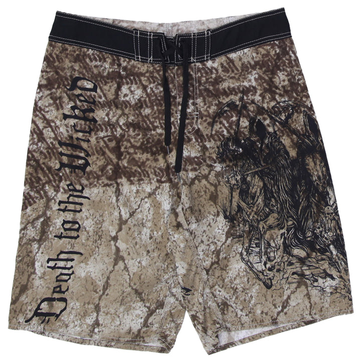 Y2K Mens Approme Death To The Wicked Board Shorts