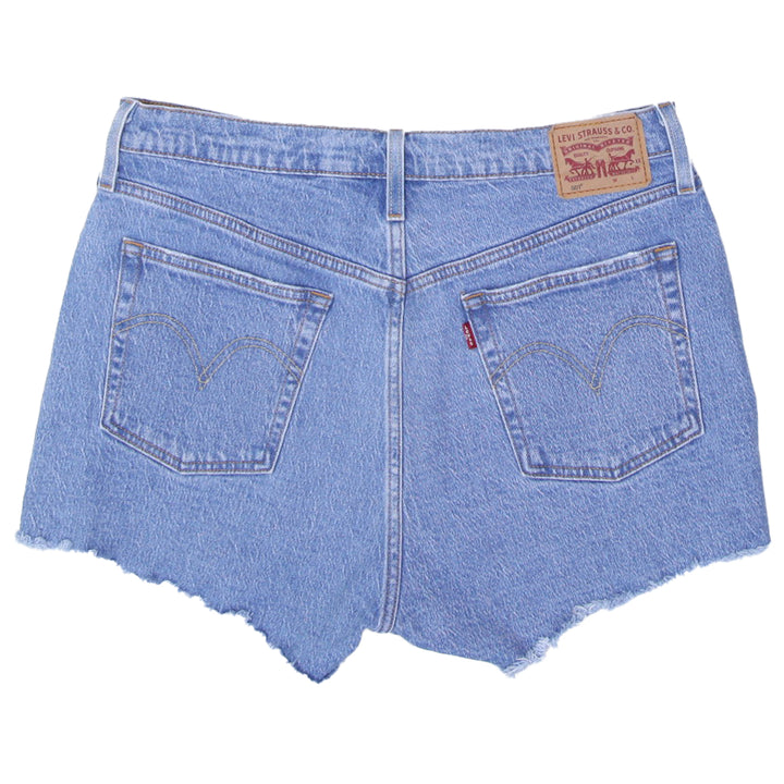 Ladies Levis 501  Denim Shorts Button Fly High Waisted Hem Casual