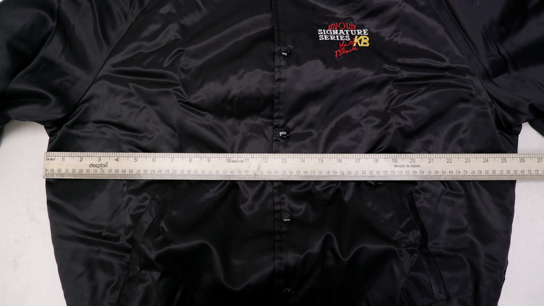 Vintage Mens America's Finest Signature Series Jacket Black Embroidered Racing