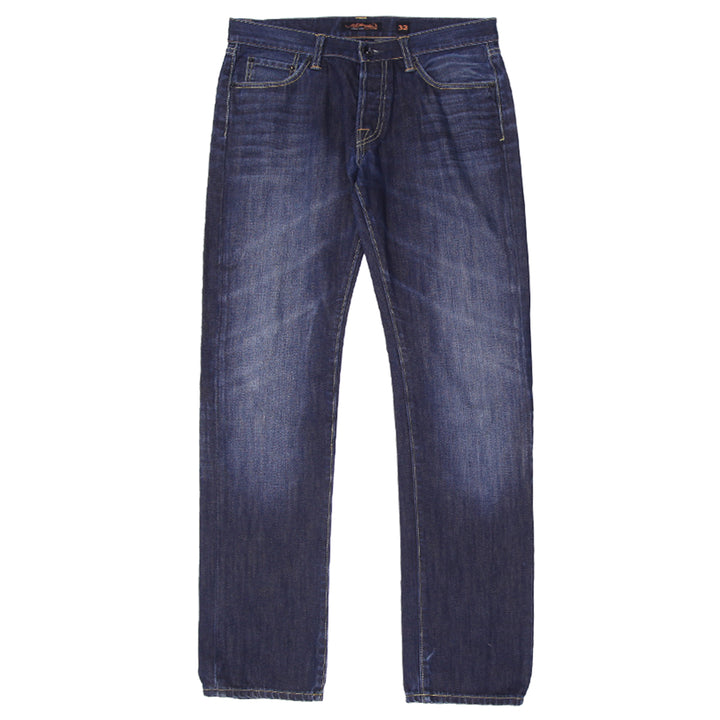 Y2K Mens Ed Hardy Jeans Blue Signature Graphic Denim