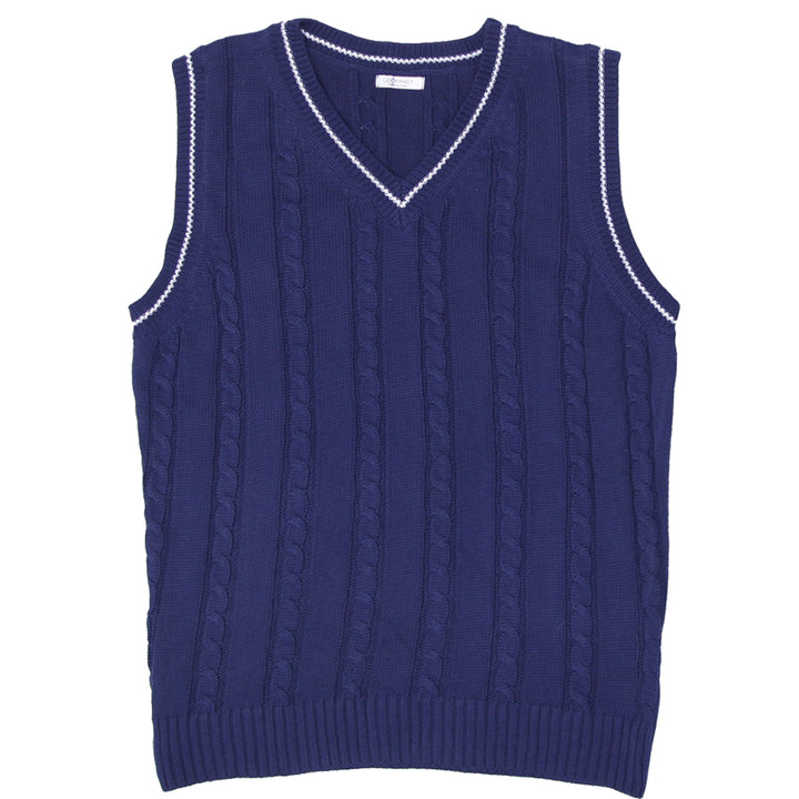 Mens COOFANDY Sleeveless V-Neck Cable Knit Sweater