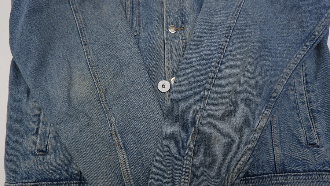 Mens Harley Davidson Denim Jacket Blue Embroidered Logo Biker