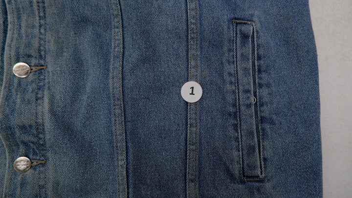 Mens Harley Davidson Denim Jacket Blue Embroidered Logo Biker