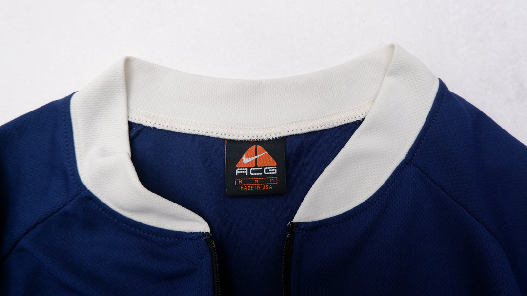 Vintage Mens Nike ACG Cycling Jersey Navy Blue 1/2 Zip