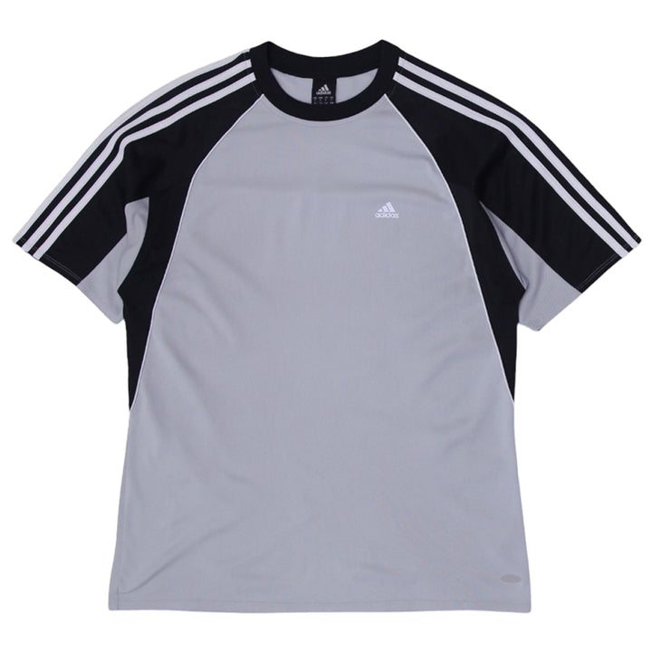 Mens Adidas T-Shirt Gray Black Colorblock Athletic Sportswear