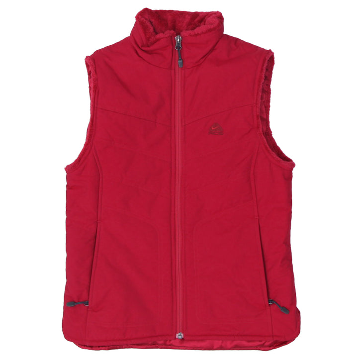 Vintage Nike ACG Vest Silk Lined Warm Women's Vest Size Small Red