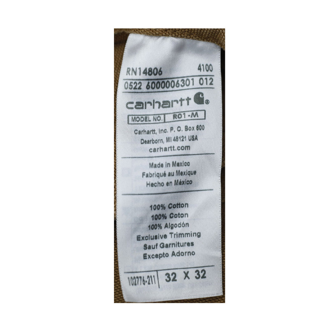 Mens Carhartt 102776-211 Duck Bib Relaxed Fit Double Knee Overall