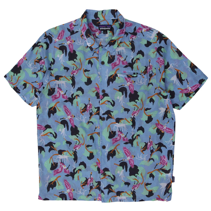 Mens Patagonia Short Sleeve Shirt Blue Graphic Print Casual | Migration_Shirts UAENAT20 | Fashion Rerun