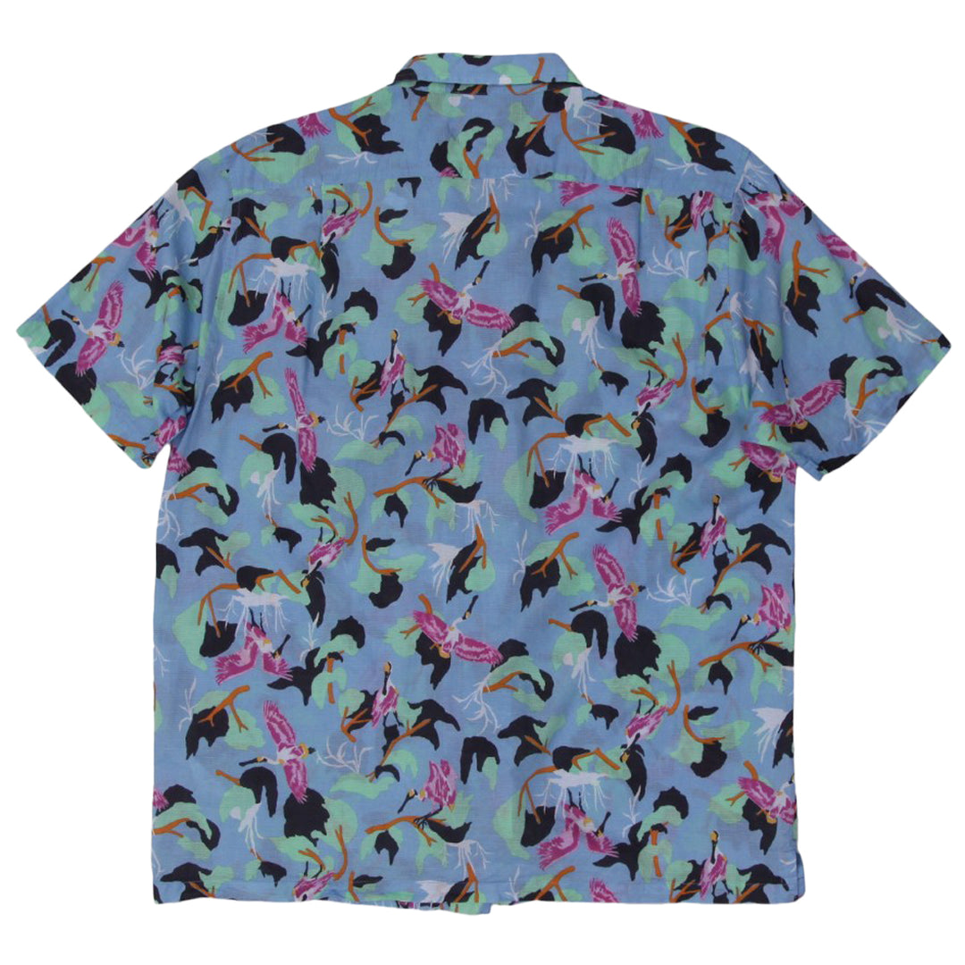 Mens Patagonia Short Sleeve Shirt Blue Graphic Print Casual | Migration_Shirts UAENAT20 - Side View | Fashion Rerun