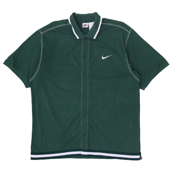 Vintage Nike Button Up Tee Shirt Bootle Green Rare Jersey Size Extra Large | Migration_Jerseys UAENAT20 | Fashion Rerun