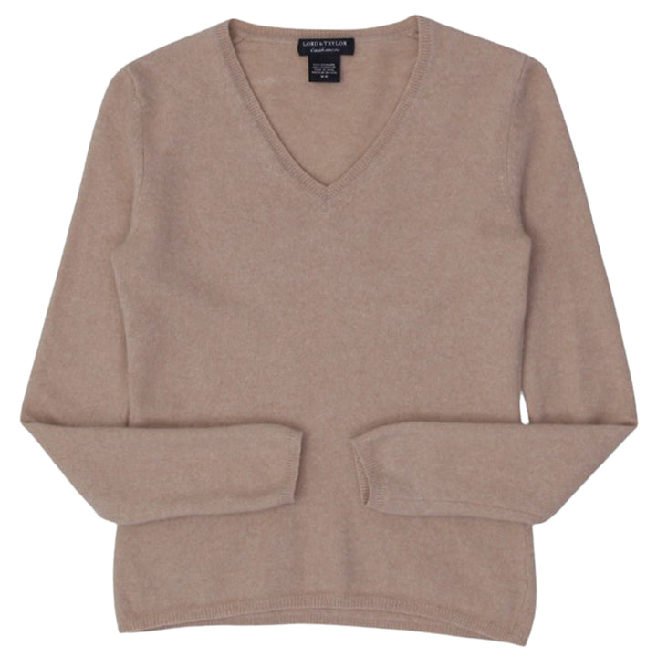 Ladies Lord & Taylor 100% Cashmere V-Neck Sweater