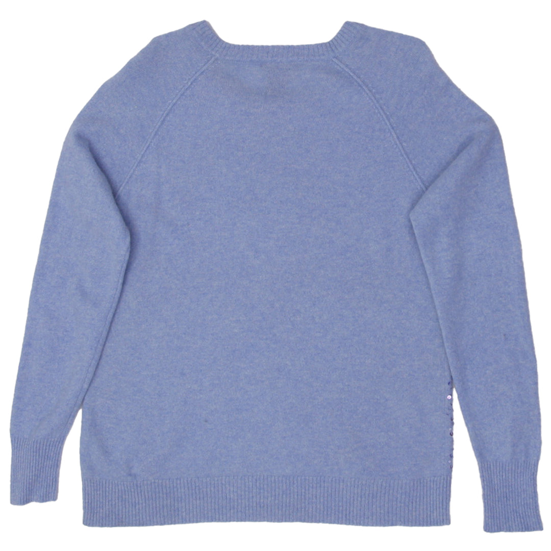 Ladies Lord & Taylor 100% Cashmere Front Sequin Sweater