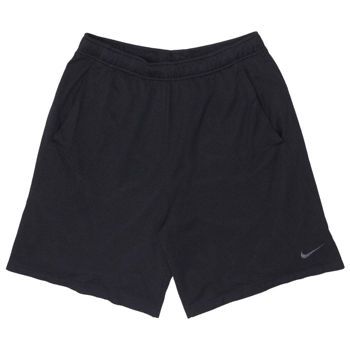 Mens Embroidered Nike Logo Black Mesh Sports Shorts