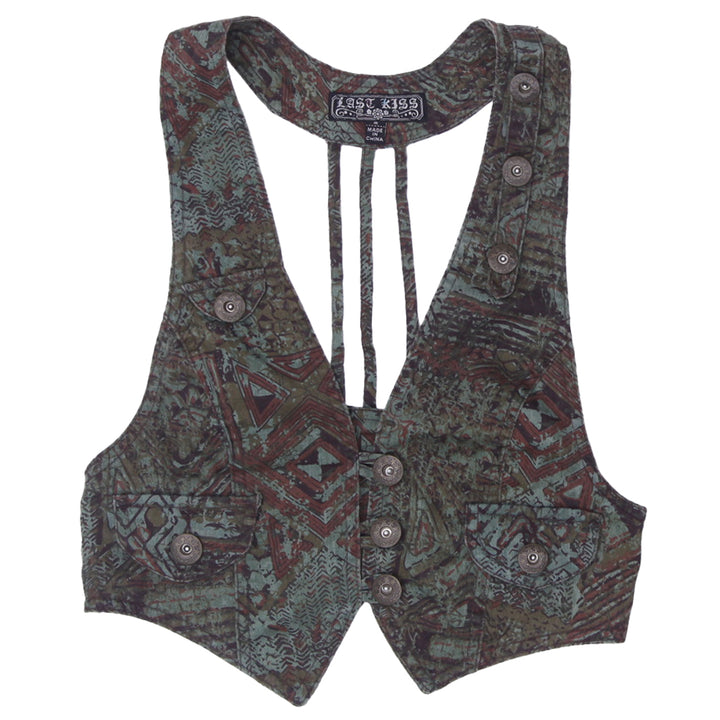 Y2K Ladies Multi Color Front Closure Vest